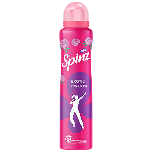 Spinz Exotic Perfumed Deo - Bulgarian Rose Fragrance, Long-Lasting Freshness & 24-Hour Protection From Odour, For Women, 200 ml  