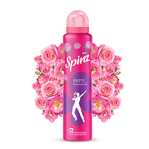 Spinz Exotic Perfumed Deo - Bulgarian Rose Fragrance, Long-Lasting Freshness & 24-Hour Protection From Odour, For Women, 200 ml  
