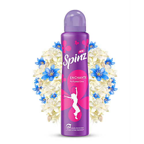 Spinz Enchante Perfumed Deo - International Fragrances, Long-Lasting Freshness & 24-Hour Protection From Odour, For Women, 200 ml  