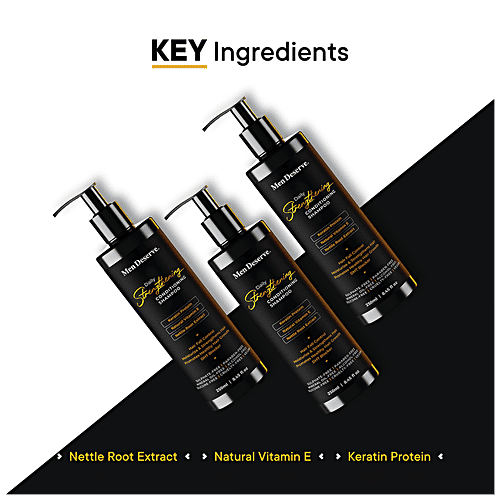 Men Deserve Daily Strengthening Conditioning Shampoo - For Men, Keratin Protein, Vitamin E, Hair Fall Control, 250 ml  