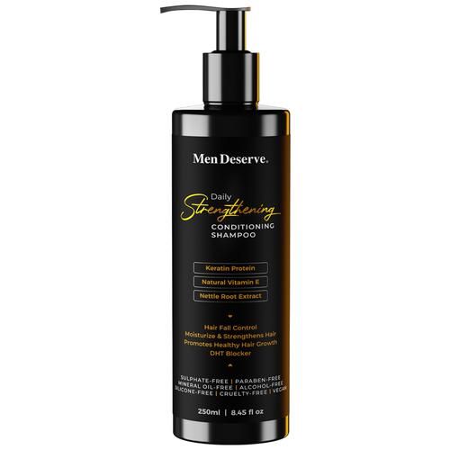 Men Deserve Daily Strengthening Conditioning Shampoo - For Men, Keratin Protein, Vitamin E, Hair Fall Control, 250 ml  