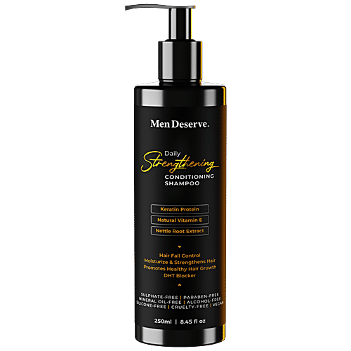 Men Deserve Daily Strengthening Conditioning Shampoo - For Men, Keratin Protein, Vitamin E, Hair Fall Control, 250 ml  