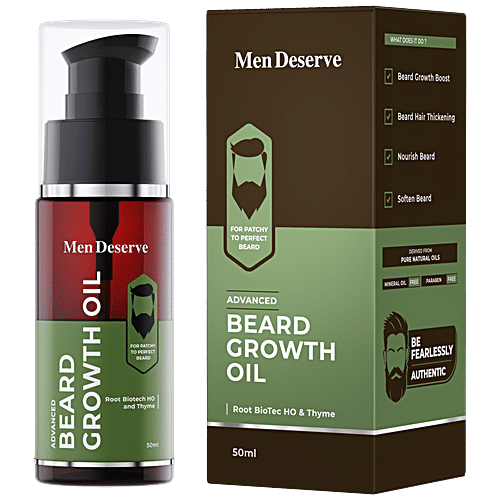 Men Deserve Advanced Beard Growth Oil - For Patchy To Perfect Beard, 50 ml  