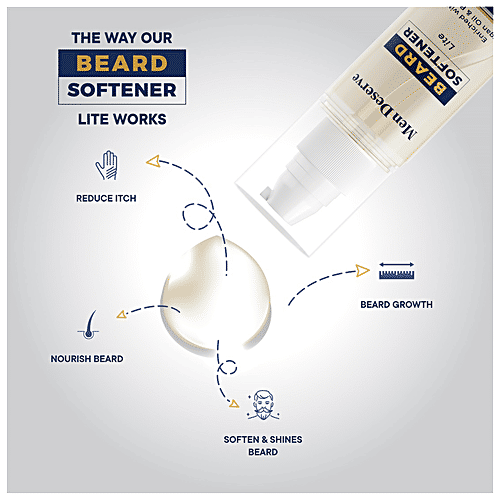 Men Deserve Beard Softener - Lite, Enriched With Argan Oil & Basil Oil, Reduces Itching & Softens Beard, 60 ml