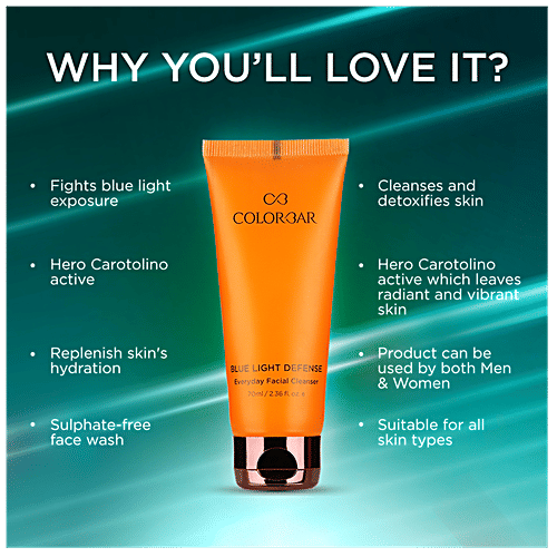 ColorBar Blue Light Defense - Everyday Facial Cleanser, Cleanse, Detoxify & Hydrate, Paraben-Free, 70 ml