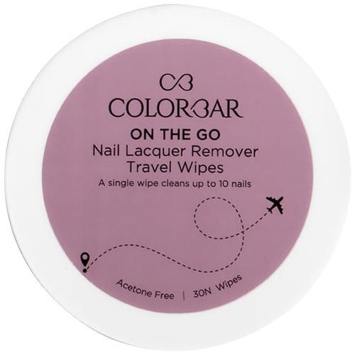 ColorBar On The Go - Nail Lacquer Remover Wipes, Enriched With Oive Oil, Single Swipe, Acetone Free, 30 pcs Rainbow Bouquet 