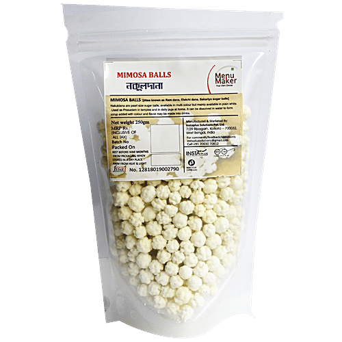 Menu Maker Nakuldana/Mimosa Balls - Plain White, 250 g Pouch 