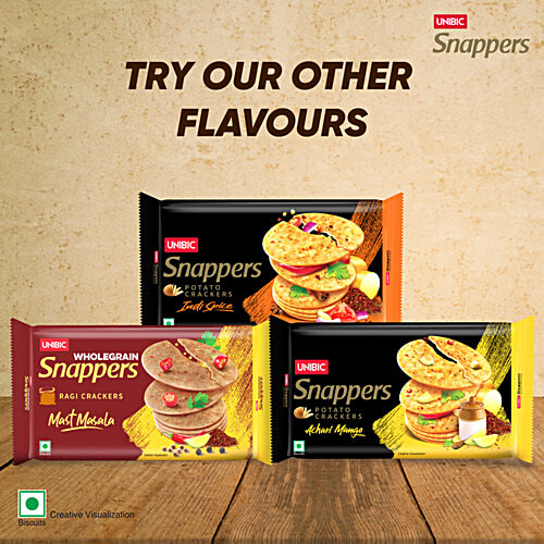 Unibic Snappers - Potato Crackers, Cream 'N' Onion, Crispy Snack, 280 g Pouch 