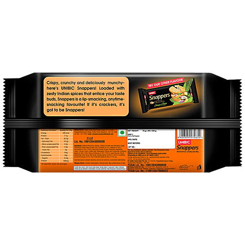 Unibic Snappers - Potato Crackers, Indi Spice, Crispy Snack, 300 g Pouch 