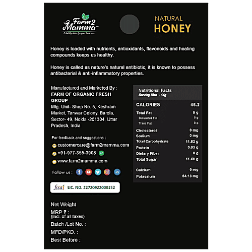 Farm2Mamma Natural Honey - From Himalayas, Organic, Fresh, Pure, 250 g  Fresh
 Pure
 Organic