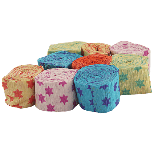 Se7en Printed Crepe Paper Roll - For DIY, Crafts, Party Decorations, 10 pcs