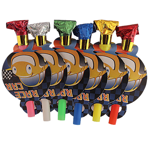 Se7en Blow Out Whistles - For Kids' Birthday Parties, Concerts, Assorted, 6 pcs  