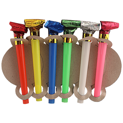 Se7en Blow Out Whistles - For Kids' Birthday Parties, Concerts, Assorted, 6 pcs  