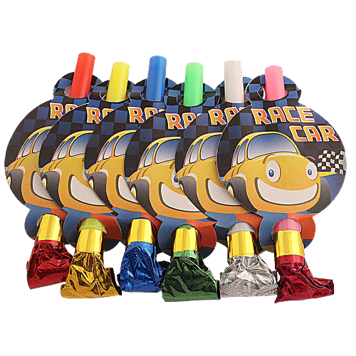 Se7en Blow Out Whistles - For Kids' Birthday Parties, Concerts, Assorted, 6 pcs  