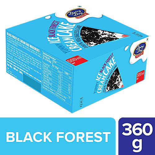 Dairy day Ice Cream Cake - Black Forest, Yummy, Eggless, Vegetarian, 500 ml  