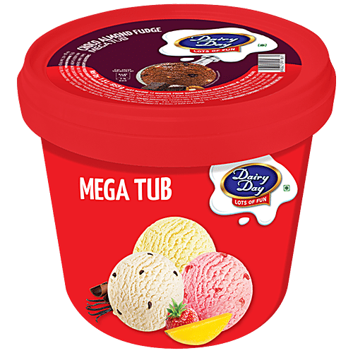 Dairy day Choco Almond Fudge Frozen Dessert, 1.5 L Tub 