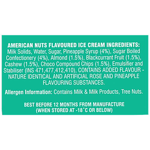 Dairy day American Nuts Ice Cream, 500 ml Tub