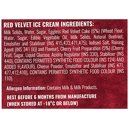 Buy Dairy day Ice Cream Premium Red Velvet, Rich & Creamy Online at