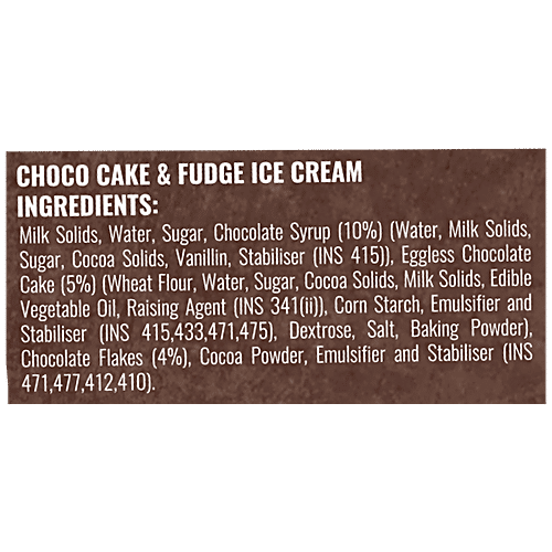 Buy Dairy day Ice Cream Choco Cake & Fudge, Rich & Creamy Online at