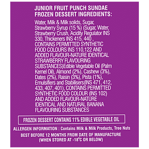 Buy Dairy day Junior Sundae Fruit Punch, Rich & Creamy Online at Best