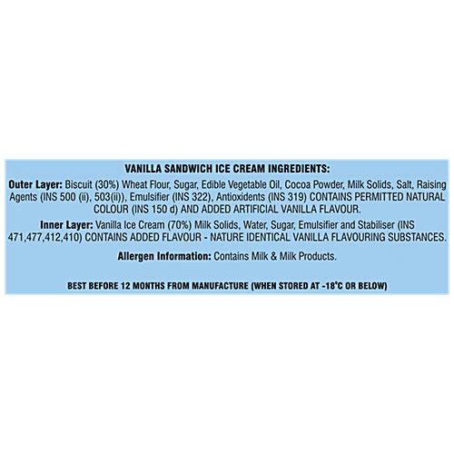 Buy Dairy day Ice Cream Sandwich Vanilla, Rich, Smooth & Creamy Online at Best Price of Rs 30