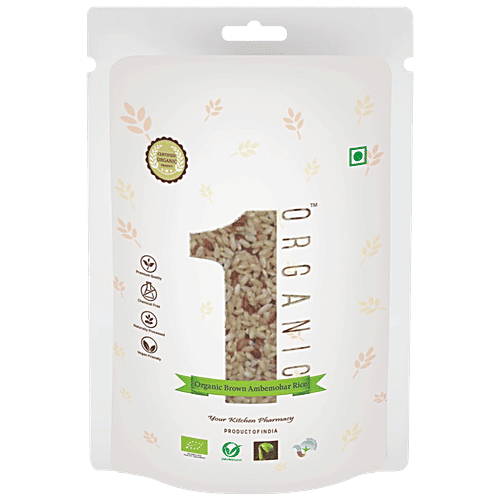1Organic Brown Ambemohar Rice - Short Grains, Aromatic, 1 kg
