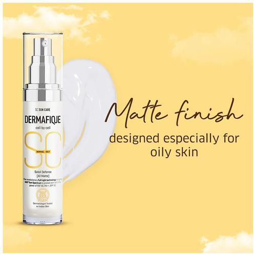Dermafique Soleil Defense - All Matte Sunscreen, SPF 50, For Normal To Oily Skin, Dermatologist Tested, Non-sticky Cream, 30 g  
