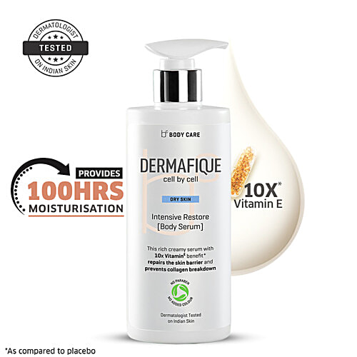 Dermafique Intensive Restore - Body Serum, 10x Vitamin E, Soothes Dry & Parched Skin, Dermatologist Tested, 300 ml
