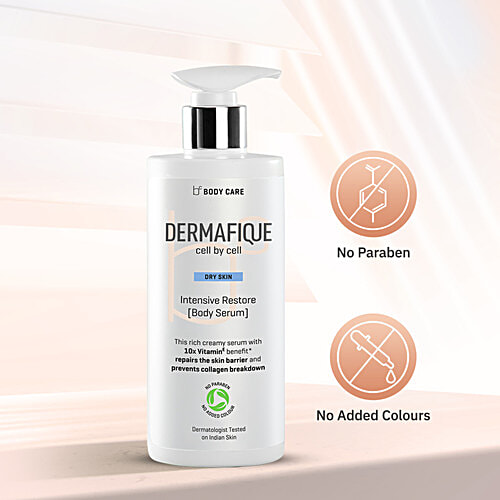 Dermafique Intensive Restore - Body Serum, 10x Vitamin E, Soothes Dry & Parched Skin, Dermatologist Tested, 300 ml