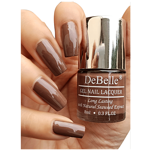 DeBelle Gel Nail Lacquer - Long Lasting, With Natural Seaweed Extract, 8 ml Woody Chocolate 