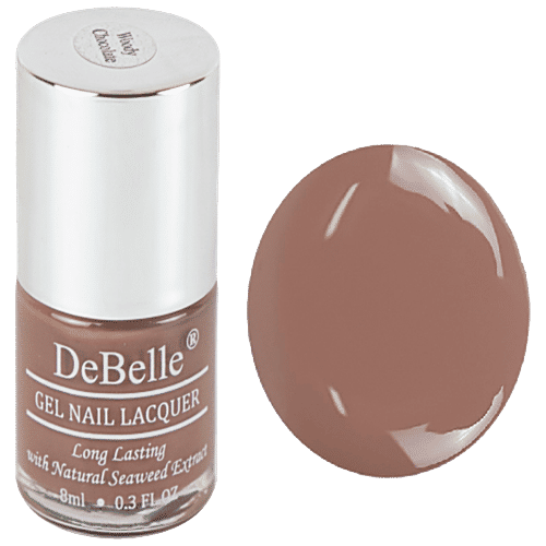 DeBelle Gel Nail Lacquer - Long Lasting, With Natural Seaweed Extract, 8 ml Woody Chocolate 