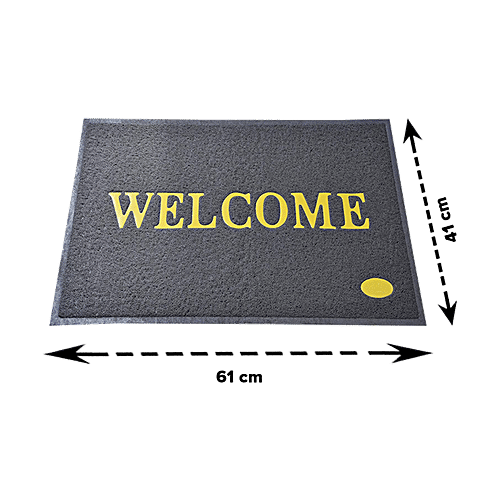 JBG Home Store Door Mat - Grey, Welcome, For Home Entrance, Living & Kids Room, 60 x 40 cm, 1 pc  