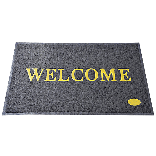 JBG Home Store Door Mat - Grey, Welcome, For Home Entrance, Living & Kids Room, 60 x 40 cm, 1 pc  