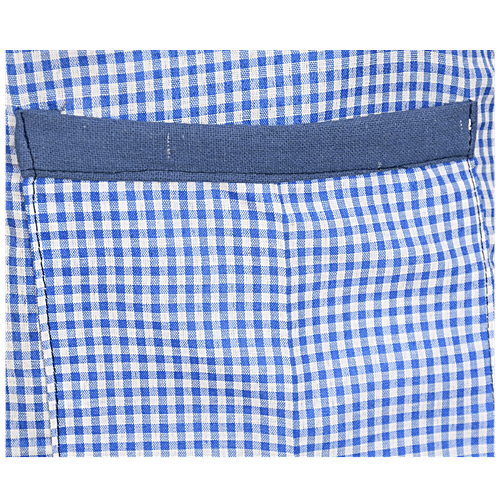 JBG Home Store Kitchen Combo Set - Apron With Front Pocket, Cotton, Check Pattern, Blue, 1 pc