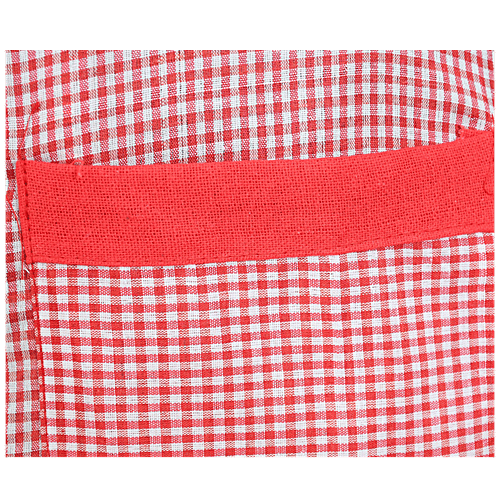 JBG Home Store Kitchen Combo Set - Apron With Front Pocket & Cap, Cotton, Check Pattern, Red, 1 pc  
