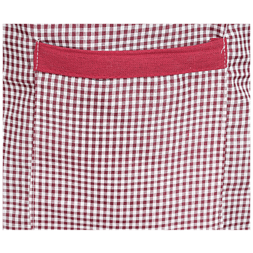 JBG Home Store Kitchen Combo Set - Apron With Front Pocket & Cap, Cotton, Check Pattern, Maroon, 1 pc  