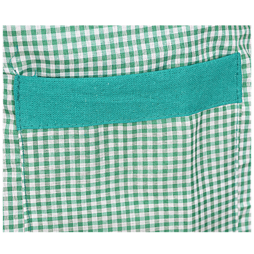JBG Home Store Kitchen Combo Set - Apron With Front Pocket & Cap, Cotton, Check Pattern, Green, 1 pc  