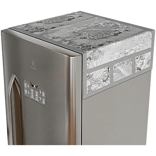 JBG Home Store Fridge Top Cover - With 6 Pockets, Silver, 1 pc  Waterproof