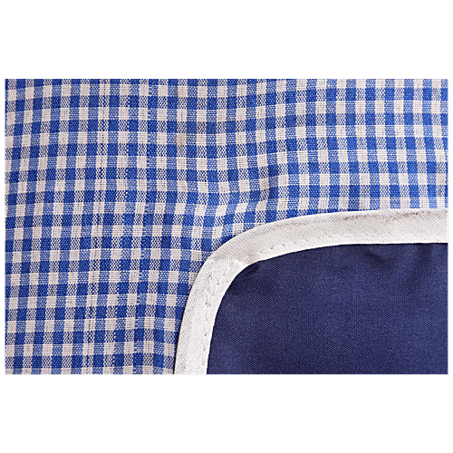 JBG Home Store Kitchen Apron - Blue, With Front Pocket, Reversible, Cotton, Waterproof, Checkered Pattern, 1 pc