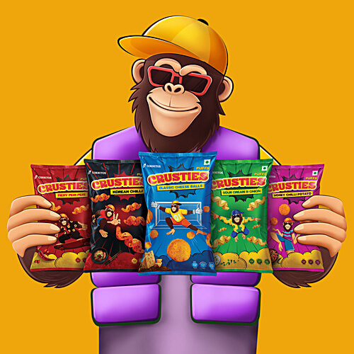 Cornitos Crusties Korean Chilli Puffs, 62 g Funky Zigzag Shape
Zappy Curry Flavour
Savoury and Crunchy