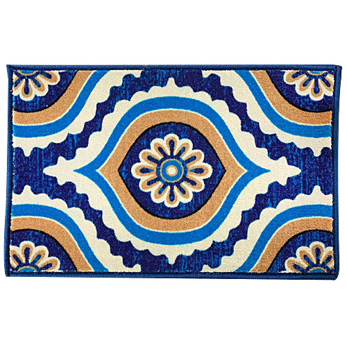 Athom Living Anti Slip Printed Door/Floor Mat - Ikat Blue, Premium, Strong & Durable, 1 pc  