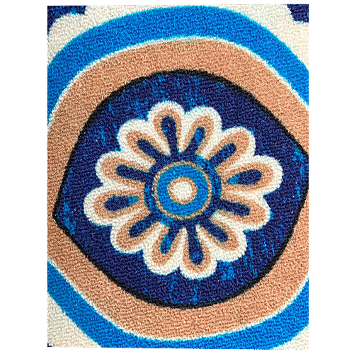 Athom Living Anti Slip Printed Door/Floor Mat - Ikat Blue, Premium, Strong & Durable, 1 pc  