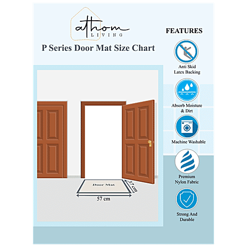 Athom Trendz Anti Skid Door/Floor Mat - Eazy Home Beige, Premium, Strong & Durable, 1 pc