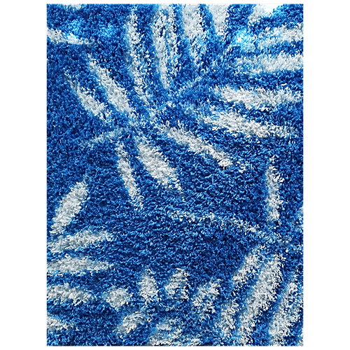 Athom Living Anti Slip Bath/Door/Floor Mat - Micro Designer Blue Leaf, Soft, Strong & Durable, 1 pc  