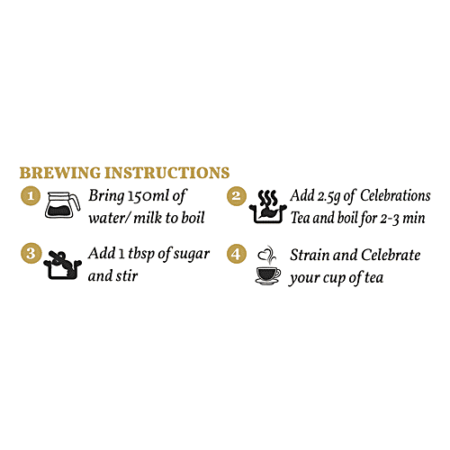 Celebrations Masala Tea - With Rich Taste & Aroma, CTC, Long Leaves, 250 g Carton 