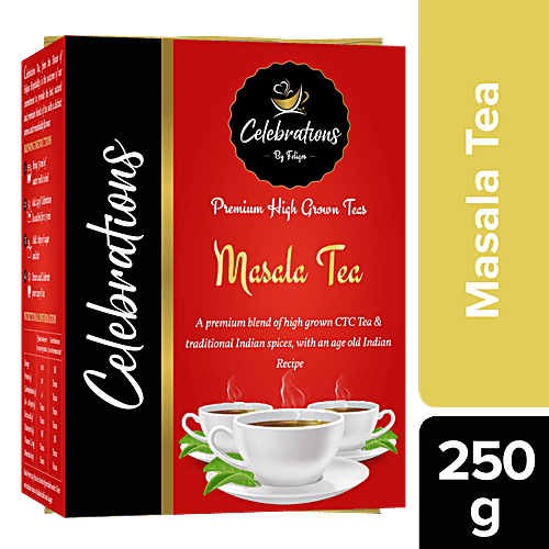 Celebrations Masala Tea - With Rich Taste & Aroma, CTC, Long Leaves, 250 g Carton 