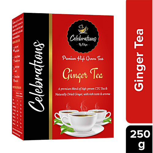 Celebrations Ginger Tea - With Rich Taste & Aroma, CTC, Long Leaves, 250 g Carton 