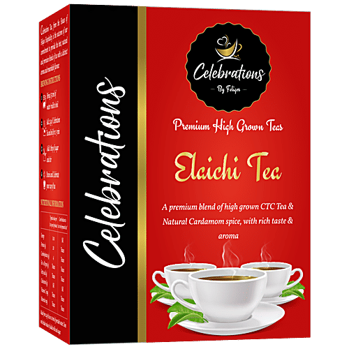 Celebrations Elaichi Tea - With Rich Taste & Aroma, CTC, Long Leaves, 250 g Carton 
