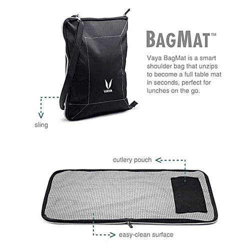 VAYA Stainless Steel Lunch/Tiffin Box - 3 Containers, With Bag Mat, Silver, 1 pc  