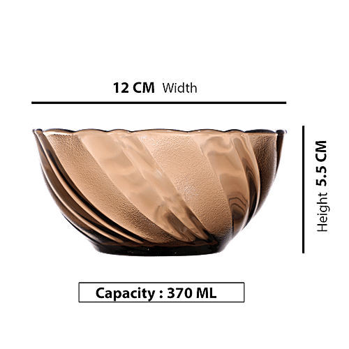 Duralex Beau Rivage Creole Bowl - Microwave & Dishwasher Safe, 2001CF/6, 370 ml (Set of 6)